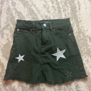 Camo Green Jean Skirt